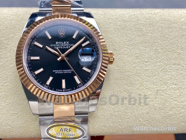 Rolex Datejust 41 Black Dial Fluted Bezel 126333 0013 Men's Watch