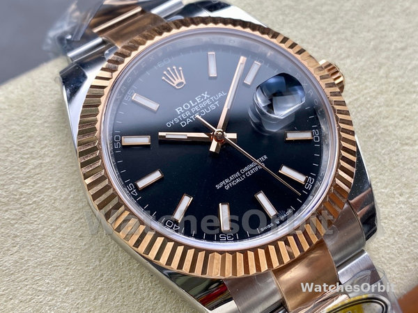Rolex Datejust 41 Black Dial Fluted Bezel 126333 0013 Men's Watch