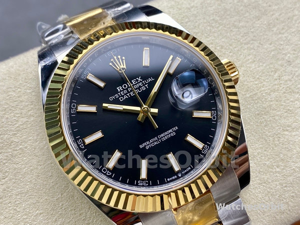 Rolex Datejust 41 Black Dial Fluted Bezel 126333 0013 Men's Watch