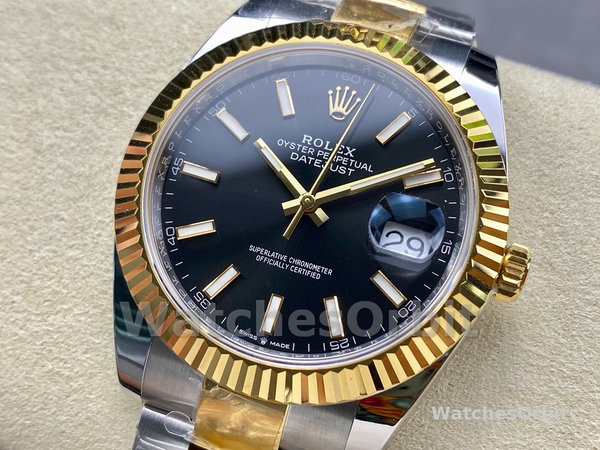 Rolex Datejust 41 Black Dial Fluted Bezel 126333 0013 Men's Watch