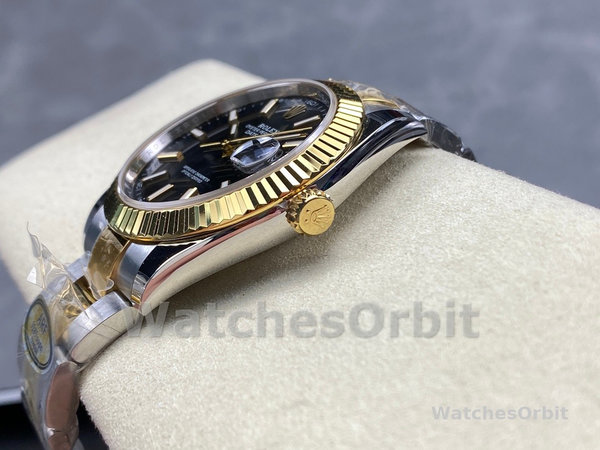 Rolex Datejust 41 Black Dial Fluted Bezel 126333 0013 Men's Watch