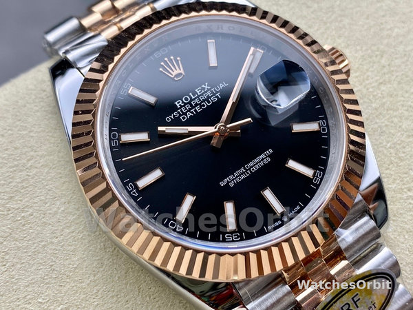 Rolex Datejust 41 Everose Gold Black Dial Jubilee Bracelet 126331