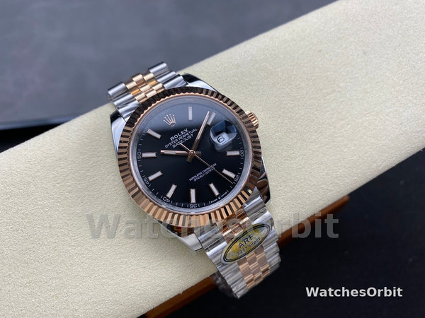 Rolex Datejust 41 Everose Gold Black Dial Jubilee Bracelet 126331