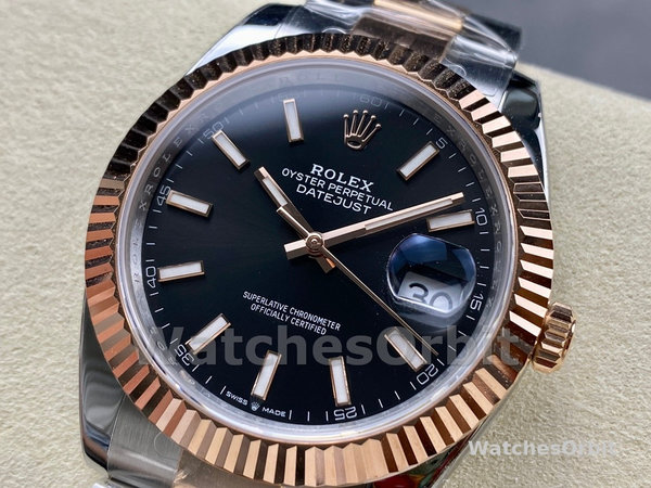 Rolex Datejust 41 Everose Gold Black Dial Oyster Bracelet 126331