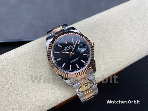 Rolex Datejust 41 Everose Gold Black Dial Oyster Bracelet 126331