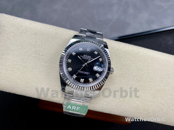 Rolex Datejust 41 Fluted Bezel Black Diamond Dial m126334 0011 Mens Replica Watch