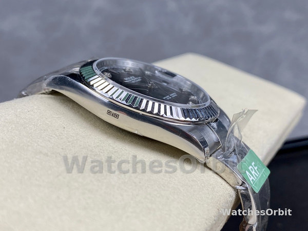 Rolex Datejust 41 Fluted Bezel Black Diamond Dial m126334 0011 Mens Replica Watch