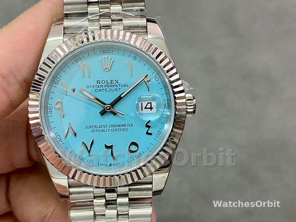 Rolex Datejust 41 Ice Blue Dial with Fluted Bezel 126334 Men's Watch