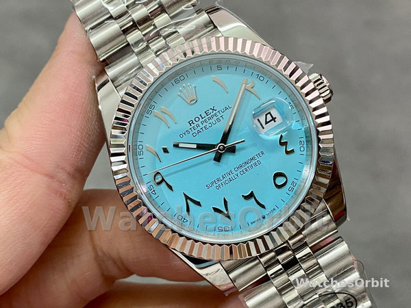 Rolex Datejust 41 Ice Blue Dial with Fluted Bezel 126334 Men's Watch