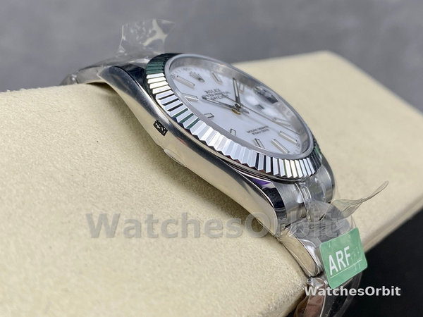 Rolex Datejust 41 Stainless Steel And White Gold White Dial M126334 0009 Men's Watch