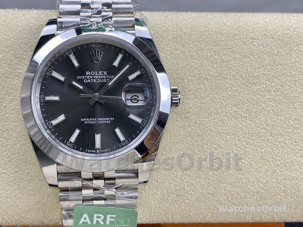 Rolex Datejust 41 Stainless Steel Grey Dial Jubilee Band M126300 0008 Men's Watch