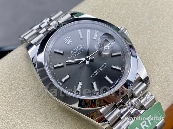 Rolex Datejust 41 Stainless Steel Grey Dial Jubilee Band M126300 0008 Men's Watch