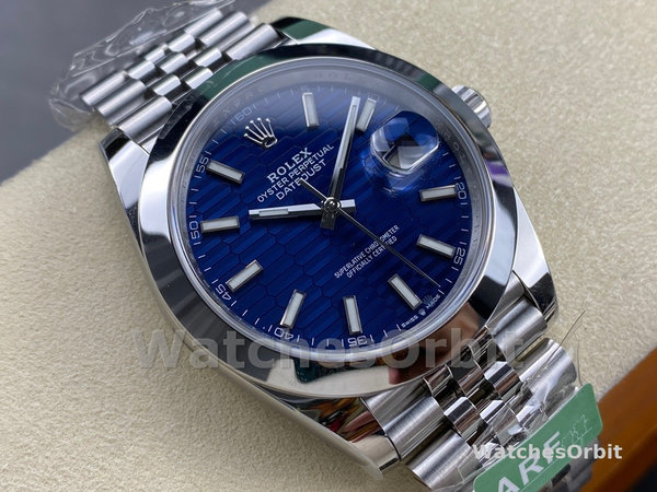 Rolex Datejust 41 Stainless Steel Smooth 126300 0024 Blue Stick Dial