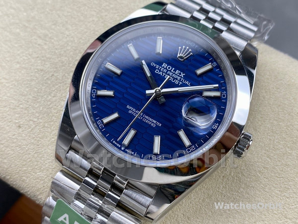 Rolex Datejust 41 Stainless Steel Smooth 126300 0024 Blue Stick Dial