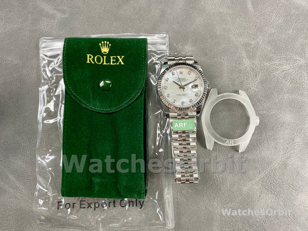 Rolex Datejust 41 Steel White Gold MOP Diamond Dial 126334 Men's Watch