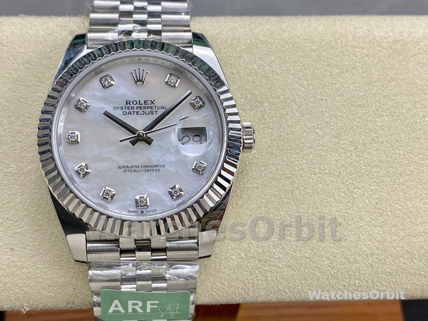 Rolex Datejust 41 Steel White Gold MOP Diamond Dial 126334 Men's Watch