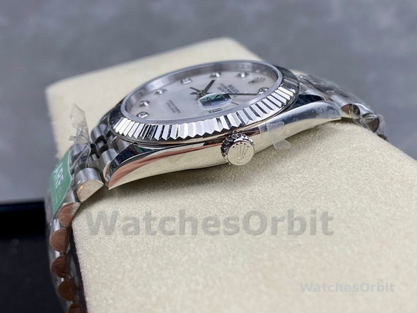 Rolex Datejust 41 Steel White Gold MOP Diamond Dial 126334 Men's Watch