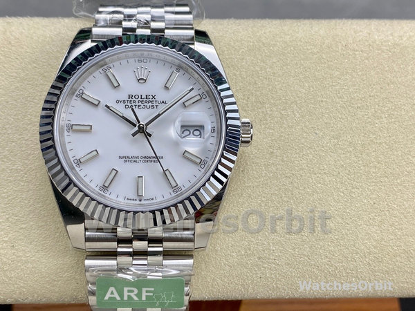 Rolex Datejust 41 Steel & White Gold White Dial Jubilee Bracelet M126334 0010 Men's Watch