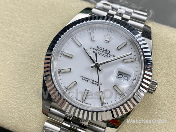 Rolex Datejust 41 Steel & White Gold White Dial Jubilee Bracelet M126334 0010 Men's Watch