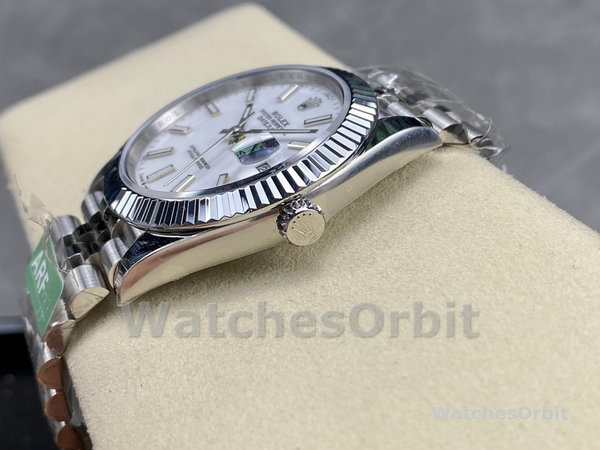 Rolex Datejust 41 Steel & White Gold White Dial Jubilee Bracelet M126334 0010 Men's Watch