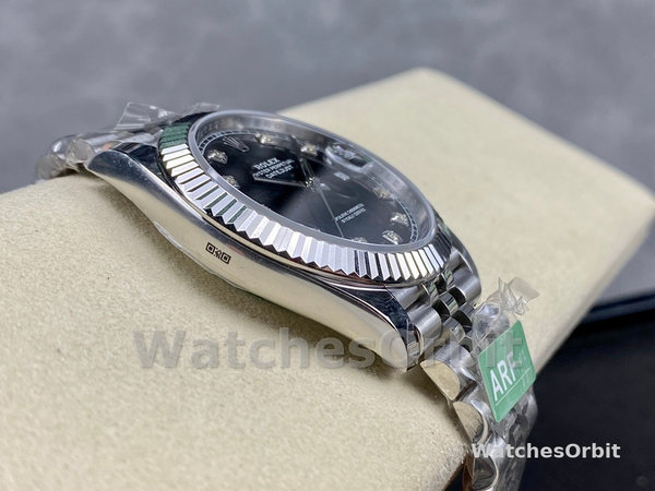 Rolex Datejust 41mm Black Diamond Dial White Rolesor Case m126334 0012 Men's Watch