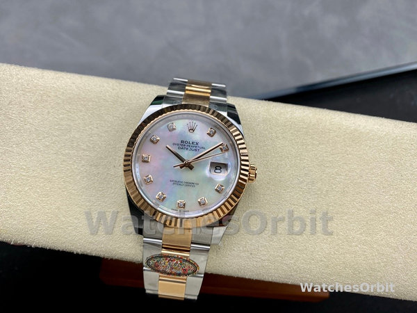 Rolex Datejust 41mm Steel and Yellow Gold 126333 0017 White Mop Diamond Oyster