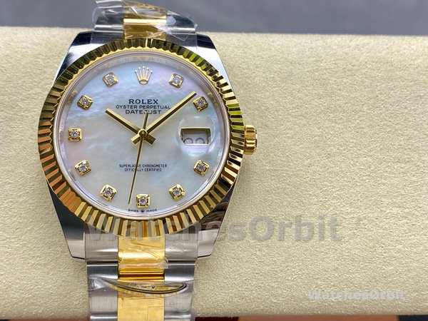 Rolex Datejust 41mm Steel and Yellow Gold 126333 0017 White Mop Diamond Oyster