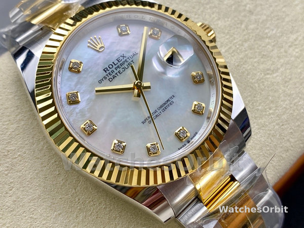Rolex Datejust 41mm Steel and Yellow Gold 126333 0017 White Mop Diamond Oyster