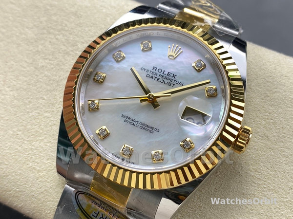 Rolex Datejust 41mm Steel and Yellow Gold 126333 0017 White Mop Diamond Oyster