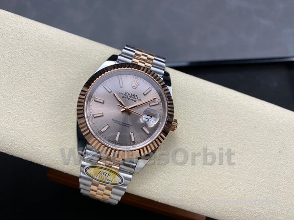 Rolex Datejust 41mm Two Tone Rose Gold Jubilee Band Sundust Index Dial 126331 0010