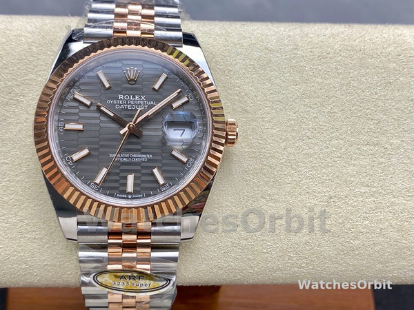 Rolex Datejust Grey Fluted Motif Dial m126331 0020 Mens Watch