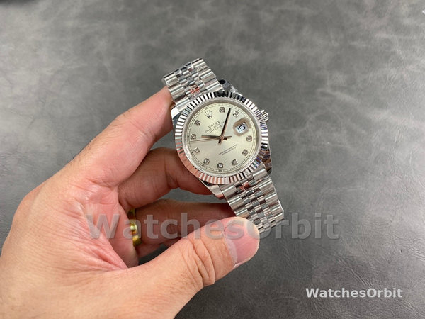 Rolex Datejust II 116334 Silver Diamond Dial 41mm Mens Replica Watch