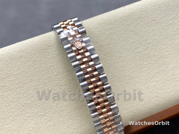 Rolex Datejust Lady 31 Rose Gold Steel Slate Roman Diamond VI Dial & Diamond Bezel Jubilee Bracelet 278381RBR