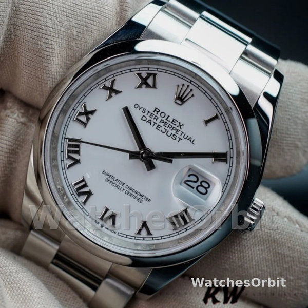 Rolex Datejust m126200 0008 White Roman Dial Stainless Steel 36MM Unisex Replica Watch