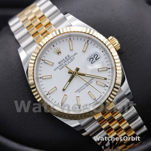 Rolex Datejust m126233 0019 White Index Dial Fluted Bezel 36MM Unisex Replica Watch