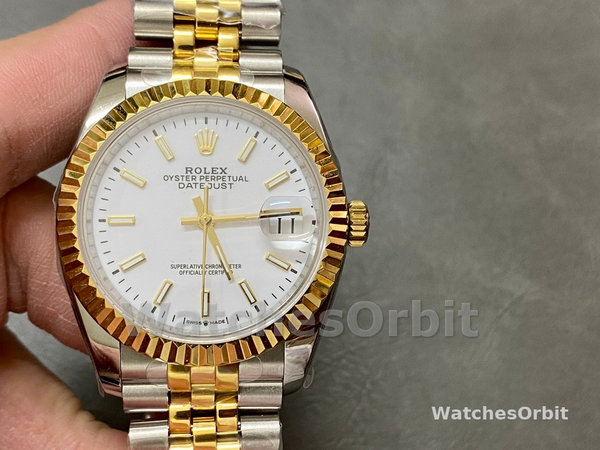 Rolex Datejust m126233 0019 White Index Dial Fluted Bezel 36MM Unisex Replica Watch