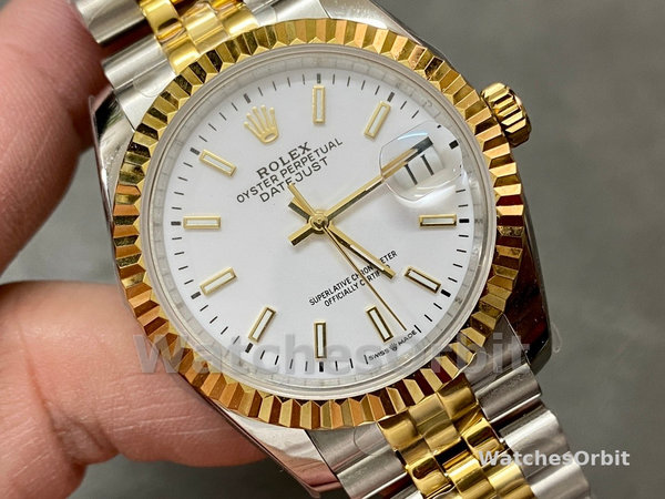 Rolex Datejust m126233 0019 White Index Dial Fluted Bezel 36MM Unisex Replica Watch