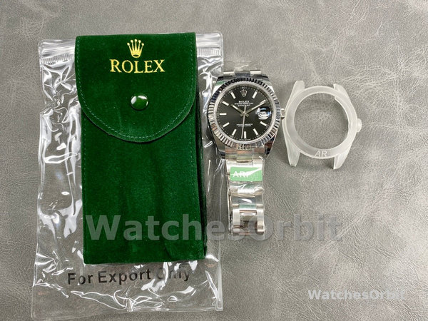 Rolex Datejust m126334 0017 Fluted Bezel Black Dial 41MM Mens Replica Watch