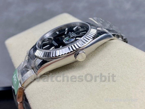 Rolex Datejust m126334 0017 Fluted Bezel Black Dial 41MM Mens Replica Watch