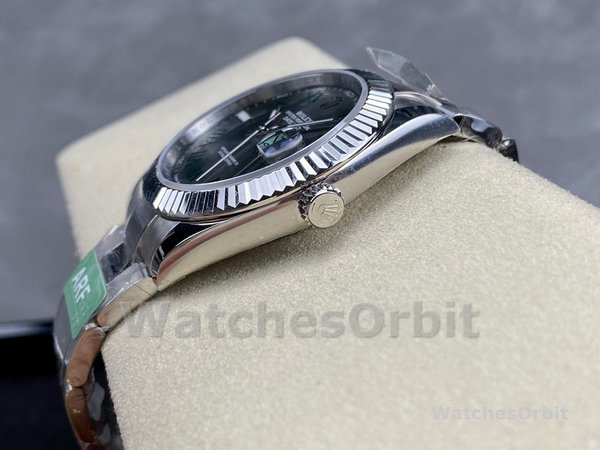 Rolex Datejust m126334 0021 Fluted Bezel Grey Wimbledon Dial 41MM Mens Replica Watch