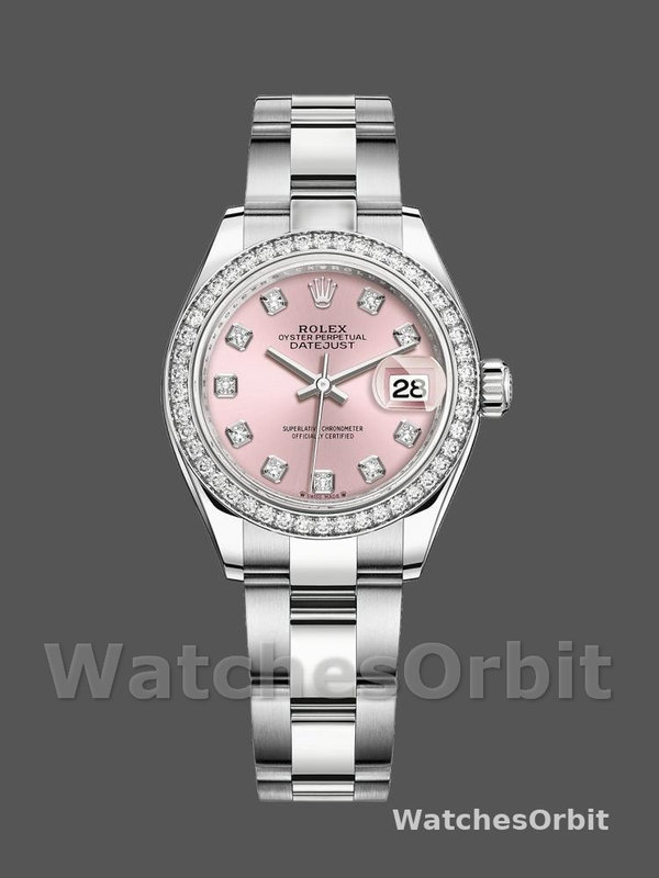 Rolex Datejust Pink Diamond Dial Oyster Bracelet 279384RBR PDO 28mm Lady Replica Watch