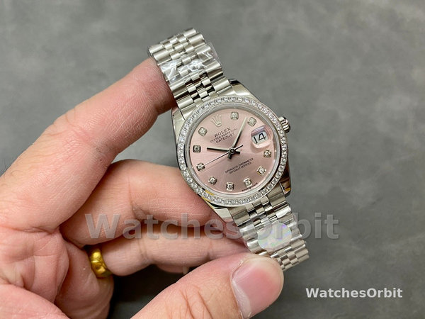 Rolex Datejust Steel White Gold Pink Dial m279384rbr 0003 28mm Lady Replica Watch