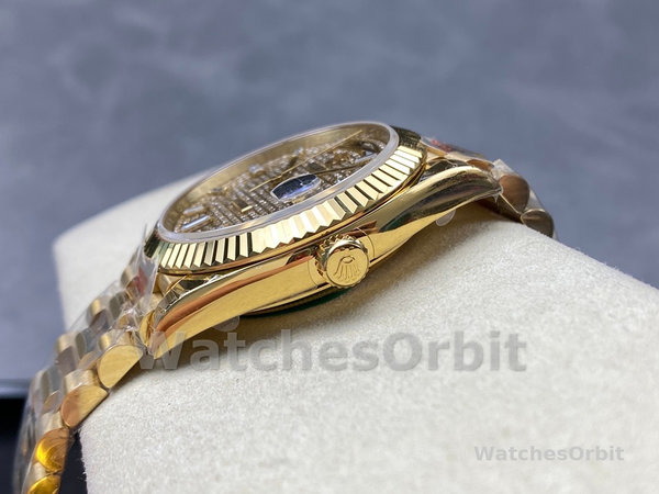 Rolex Day Date 40 Yellow Gold Pave Diamond Dial M228238 0054 Men's Watch