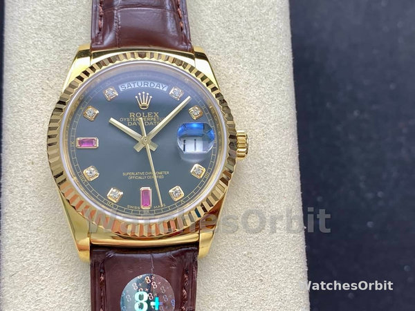 Rolex Day Date 118138 0020 Yellow Gold Diamond Ruby 36 mm