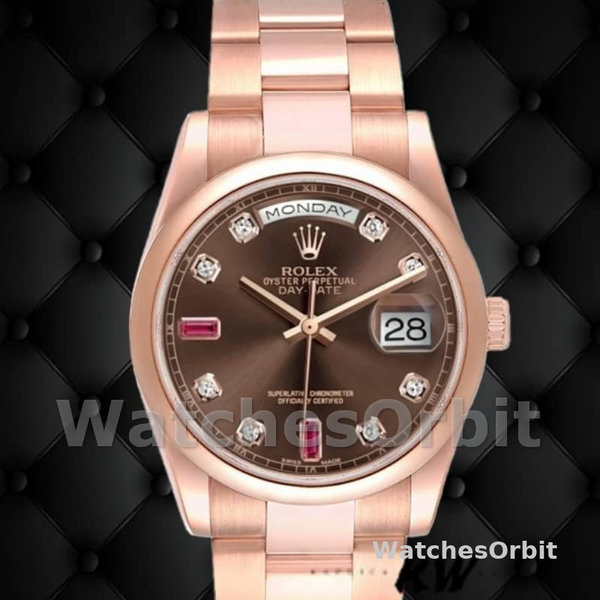 Rolex Day-Date 118205 Chocolate Brown Dial 36mm Unisex Replica Watch