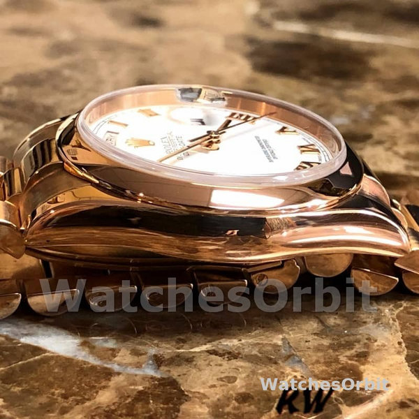 Rolex Day-Date 118205 Everose Gold White Dial 36mm Unisex Replica Watch