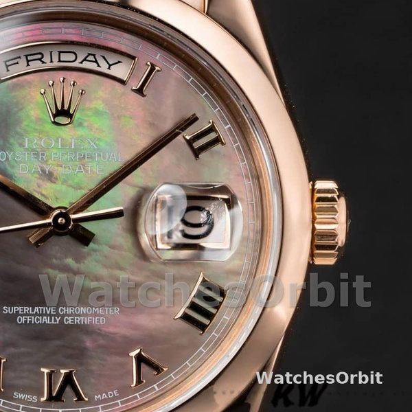 Rolex Day-Date 118205 MOP Roman numeral Dial 36mm Unisex Replica Watch