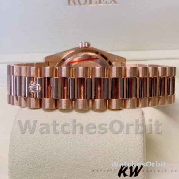 Rolex Day-Date 118205 Rose Gold Champagne Diamond Dial 36mm Unisex Replica Watch