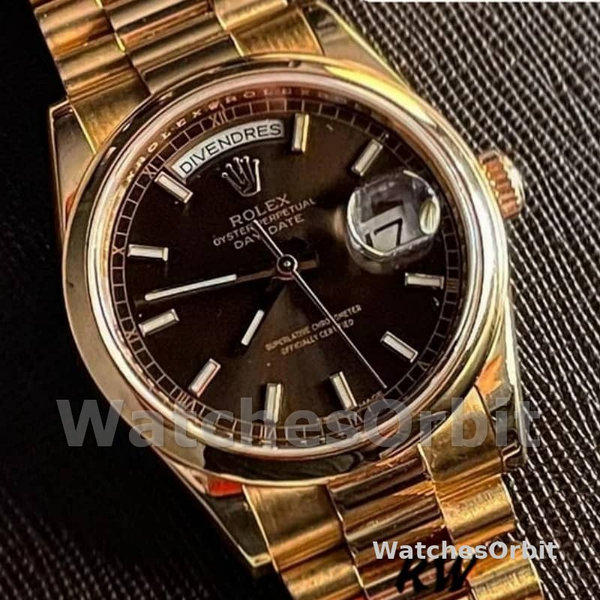 Rolex Day-Date 118205 Rose Gold Chocolate Dial 36mm Unisex Replica Watch