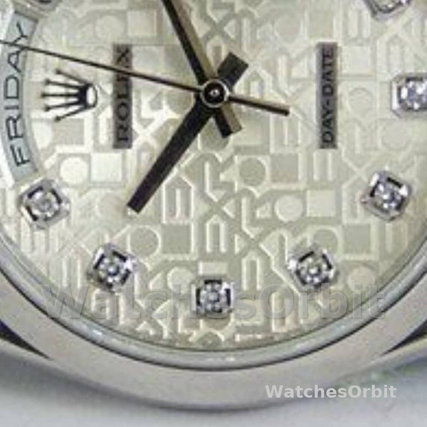 Rolex Day-Date 118206 Jubilee Silver Dial Diamonds 36mm Unisex Replica Watch